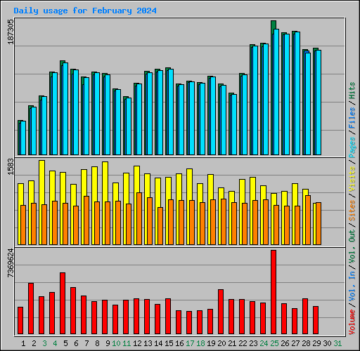 Daily usage for February 2024