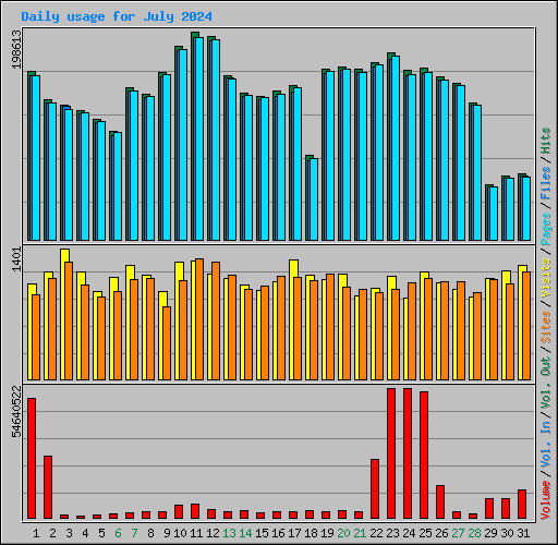 Daily usage for July 2024